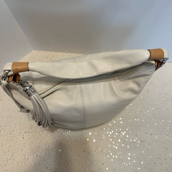 Brighton ‘Collins’ Cream White Leather Bohemian Bucket Shoulder Bag NWT - Picture 10 of 16
